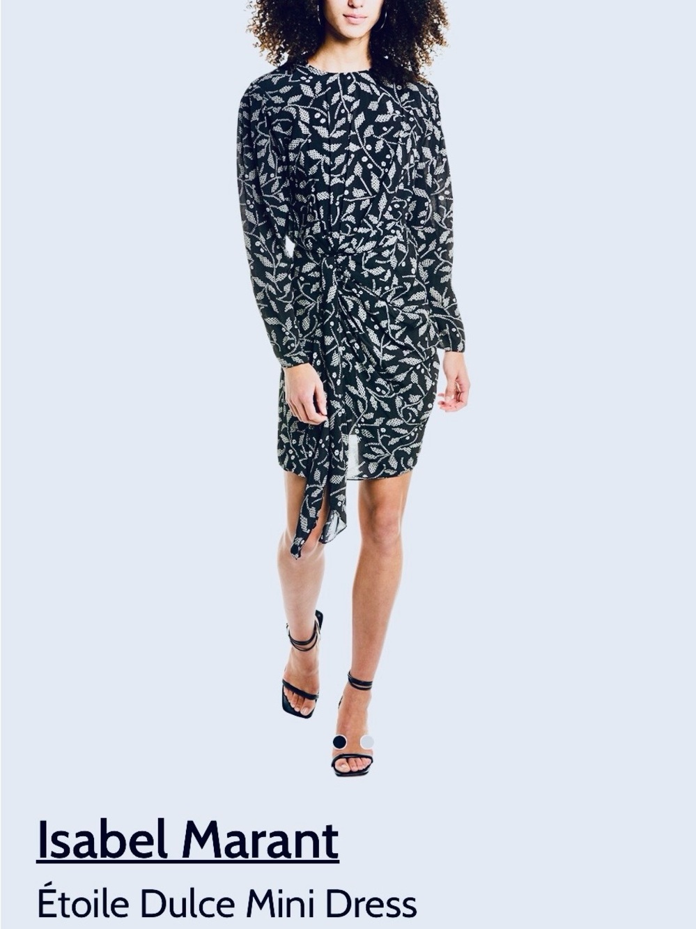 Isabel Marant Black & White Ruched Wrap Mini Dress